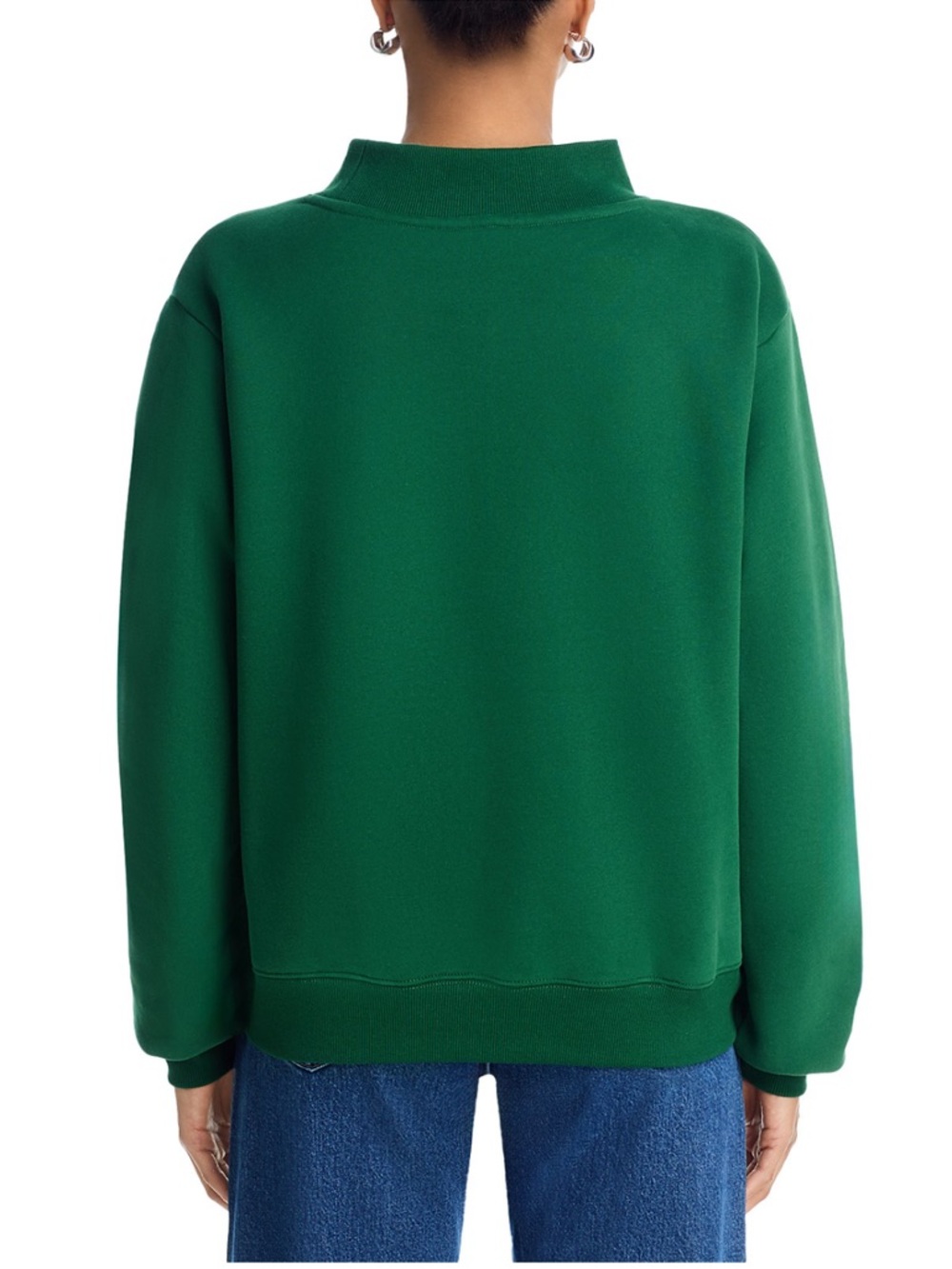 Parke Palms Green Mockneck Sweatshirt with White Collegiate Lettering - Picture 4 of 14